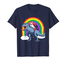 Load image into Gallery viewer, Unicorn Riding T Rex Dinosaur T Shirt Unicorns Rainbow Gifts
