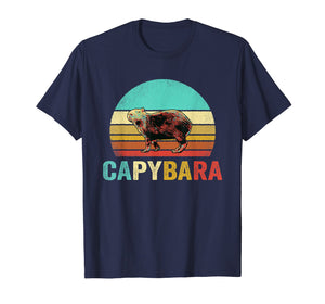 Funny shirts V-neck Tank top Hoodie sweatshirt usa uk au ca gifts for Vintage Capybara Shirt Sunset 2539845