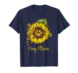 Sunflower Dog Mom Paw T-Shirt Funny Gift For Men Women