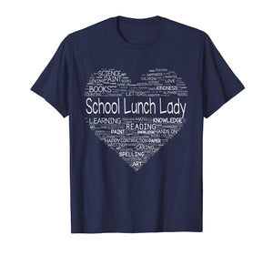 School Lunch Lady Teacher Back To School Shirt Heart