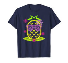 Load image into Gallery viewer, Neon Luau Party Pineapple T-Shirt For Glow Party Costume
