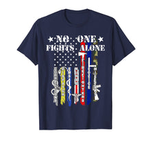 Load image into Gallery viewer, Funny shirts V-neck Tank top Hoodie sweatshirt usa uk au ca gifts for No One Fights Alone TShirt USA Flag Veterans Army Police EMS 269135
