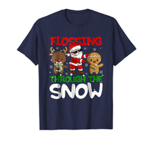 Load image into Gallery viewer, Funny shirts V-neck Tank top Hoodie sweatshirt usa uk au ca gifts for Flossing Through The Snow T Shirt Santa Reindeer Gingerbread 1726123

