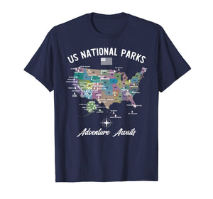 Funny shirts V-neck Tank top Hoodie sweatshirt usa uk au ca gifts for US National Parks Map T-Shirt 748142