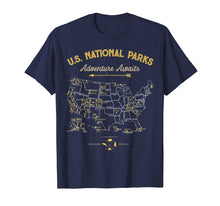 Load image into Gallery viewer, National Parks T shirt Map Camping tshirt Women Men Hiking
