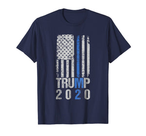 Funny shirts V-neck Tank top Hoodie sweatshirt usa uk au ca gifts for Trump 2020 T Shirt - Thin Blue Line Police For Trump 3485680