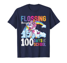 Load image into Gallery viewer, Funny shirts V-neck Tank top Hoodie sweatshirt usa uk au ca gifts for Flossing through 100 Days of School Flossing Unicorn Shirt 1481792
