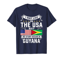 Load image into Gallery viewer, Live In USA But Heart Guyana Patriot Guyanese Tee Shirt
