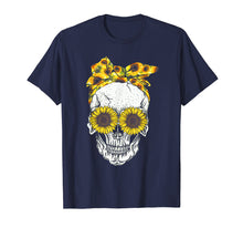 Load image into Gallery viewer, Skull sunflower floral flowers t shirt cute gift idea
