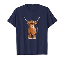 Load image into Gallery viewer, Cute Hairy Scottish Highland Cow T-Shirt For Women Men Kids
