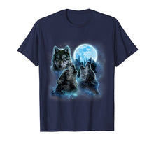 Load image into Gallery viewer, Funny shirts V-neck Tank top Hoodie sweatshirt usa uk au ca gifts for T-Shirt Three Wolves Howling Under Icy Full Moon, Gray Wolf 248423
