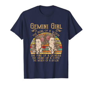 Funny shirts V-neck Tank top Hoodie sweatshirt usa uk au ca gifts for Vintage Gemini Woman The Soul Of A Witch T-shirt 202522