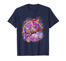 Load image into Gallery viewer, Funny shirts V-neck Tank top Hoodie sweatshirt usa uk au ca gifts for Space Cat Riding T-rex Dinosaur Eating Ice Cream T-shirt 1970093
