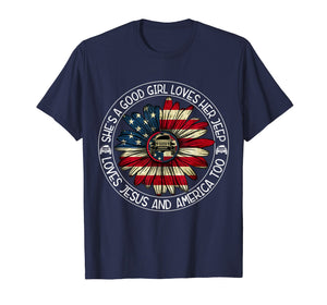 She's A Good Girl Loves Her Jeep-Jesus & America Too Shirt
