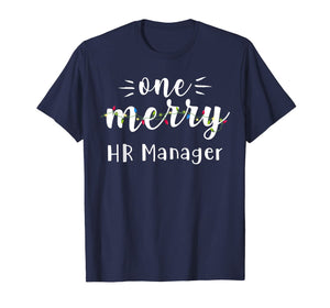 One Merry HR Manager Job Xmas Lights Christmas Gifts T-Shirt