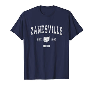 Zanesville Ohio OH Vintage Athletic Sports Design T-Shirt