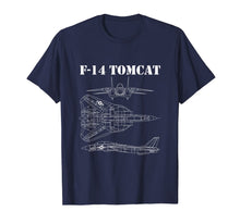 Load image into Gallery viewer, Vintage White F14 Tomcat Airplane Schematic F-14 Jet T-Shirt-1167957

