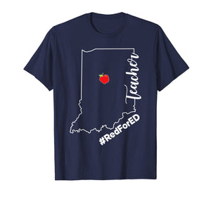 Teacher Red For Ed Indiana Public Supporter Education T-Shirt