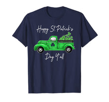 Load image into Gallery viewer, Green Truck With Shamrocks Happy St Patrick's Day Y'all T-Shirt-187875
