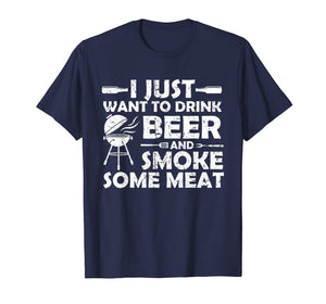 BBQ Smoking Pitmaster Shirt Art Gift Drink Beer Smoke Meat 121523