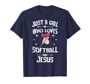 Softball And Jesus Gifts for Girls Women T-Shirt-3154895