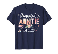Load image into Gallery viewer, Womens Promoted to Auntie Est 2020  First Time Aunt Floral T-Shirt283129
