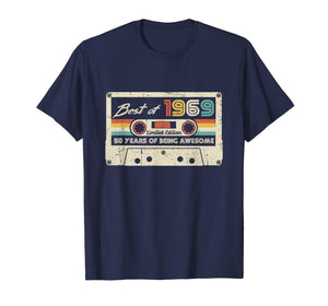 Vintage Best Of 1969 50th birthday Gift Retro Cassette Tape T-Shirt