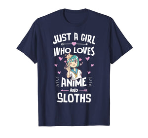 Anime And Sloths Gifts for Daughter and Girls T-Shirt-3204312