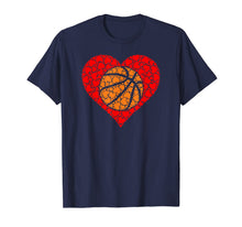 Load image into Gallery viewer, Sports Basketball Ball Red Love Shaped Heart Valentines Day T-Shirt-2174586
