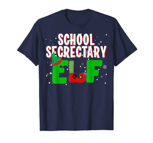 School Secretary Elf Funny Christmas Matching Group Gifts T-Shirt