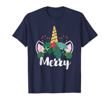 Load image into Gallery viewer, Unicorn Christmas Holly Merry Cute Gift for Girls Women T-Shirt
