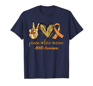 Peace Love Cure Ribbon ADHD Awareness Gifts TShirt857843