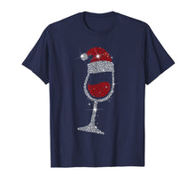 Load image into Gallery viewer, Wine Glasses Santa Hat Christmas Funny Wine Lover Gift T-Shirt
