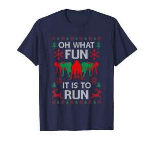 Oh What Fun It Is To Run Funny Runner Christmas Running Gift T-Shirt