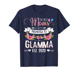 The Best Mom Get Promoted To Glamma EST 2020 Family Gift T-Shirt-3153855