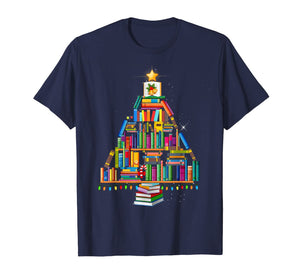 Merry Christmas Library Tree Gift For Book Lover Librarian T-Shirt