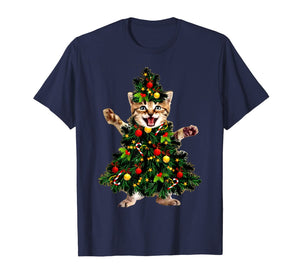 Funny shirts V-neck Tank top Hoodie sweatshirt usa uk au ca gifts for Santa Maine Coon Cat Christmas Tree Light Funny Xmas Cat T-Shirt 146369
