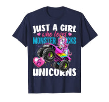 Load image into Gallery viewer, Just a Girl Who Loves Monster Trucks and Unicorns Gift Girls T-Shirt-227844

