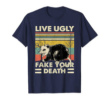 Load image into Gallery viewer, Live Ugly Fake Your Death Opossum Funny Ugly Cat Vintage TShirt47856

