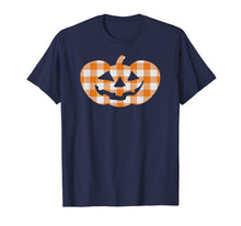 Load image into Gallery viewer, Plaid Jack-O-Lantern Pumpkin Country Farmhouse Style T-Shirt
