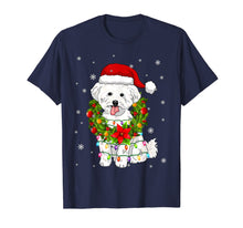 Load image into Gallery viewer, Funny shirts V-neck Tank top Hoodie sweatshirt usa uk au ca gifts for Santa Bichon Frise Dog with Christmas lights Gifts Xmas T-Shirt 1050528
