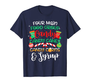 Four Main Food Groups Elf Buddy Christmas Pajama Xmas Gifts T-Shirt-3112313