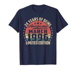 Vintage March 1996 24 Year Old Bday Gifts 24th Birthday TShirt955864