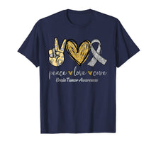 Load image into Gallery viewer, Peace Love Cure Ribbon Brain Tumor Awareness Gifts TShirt1007238

