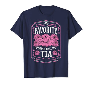 My Favorite People Call Me Tia Floral Christmas Gifts T-Shirt-2375107