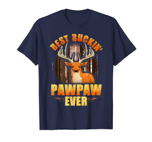 Mens Best Buckin' Pawpaw Ever Deer Hunting Christmas Gifts T-Shirt-1819753