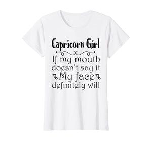 Funny shirts V-neck Tank top Hoodie sweatshirt usa uk au ca gifts for Womens December January AF Capricorn girl If my mouth doesn't say T-Shirt 1322625