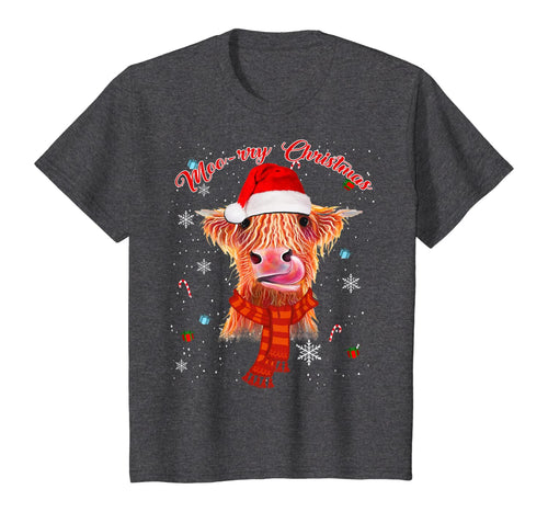 Scottish Highland Cow Merry Christmas Snow Gift T-Shirt