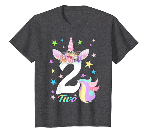 Funny shirts V-neck Tank top Hoodie sweatshirt usa uk au ca gifts for Kids Number 2 (Two) Unicorn 2nd Birthday Shirt for 2 Year Old 3192590
