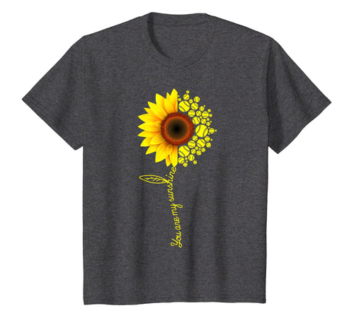 You Are My Sunshine Sunflower Softball T-Shirt Gifts